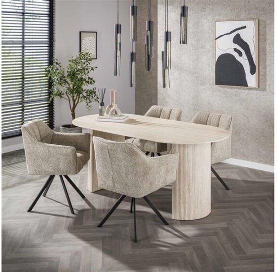 Table à manger Arch travertin 180 cm - Ceramic travertin