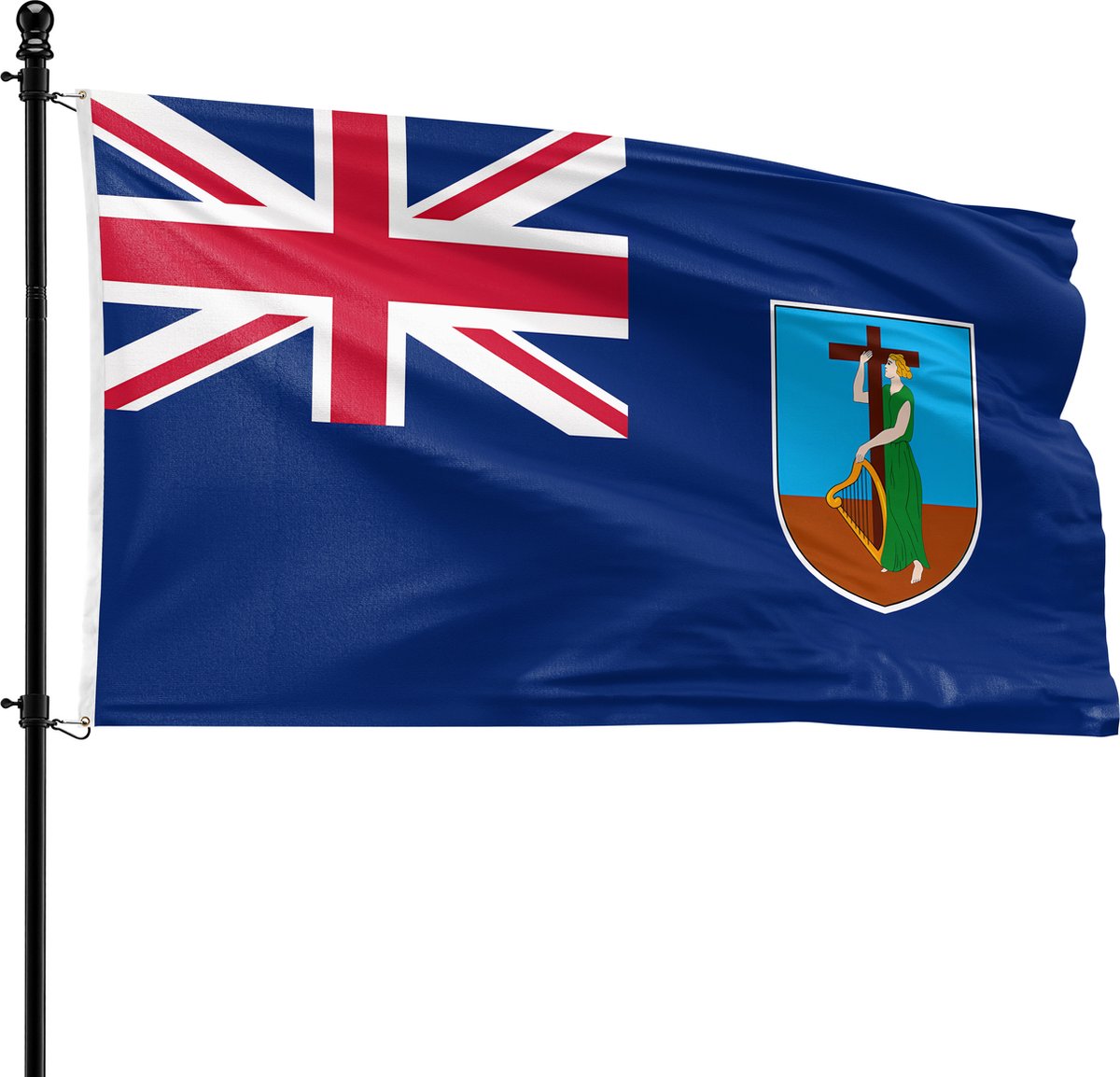 VlagDirect - Montserratiaanse vlag - Monteserrat vlag - 90 x 150 cm.
