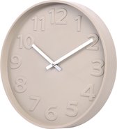 Horloge murale SensaHome Zurich - Klok ronde de style scandinave avec chiffres - Design nordique moderne - Ø30cm - Beige
