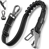 BOTC Ceinture pour Chiens 3 en 1 - Ceinture de sécurité pour chien - Réfléchissante - Ceinture de sécurité pour chien - Ceinture de voiture pour chien - Zwart - Acier inoxydable