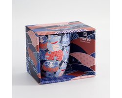 Tokyo Design Studio - Kawaii - Lucky Daruma Lucky Cat Mok - Giftbox - 8.5x10.2cm - 380ml