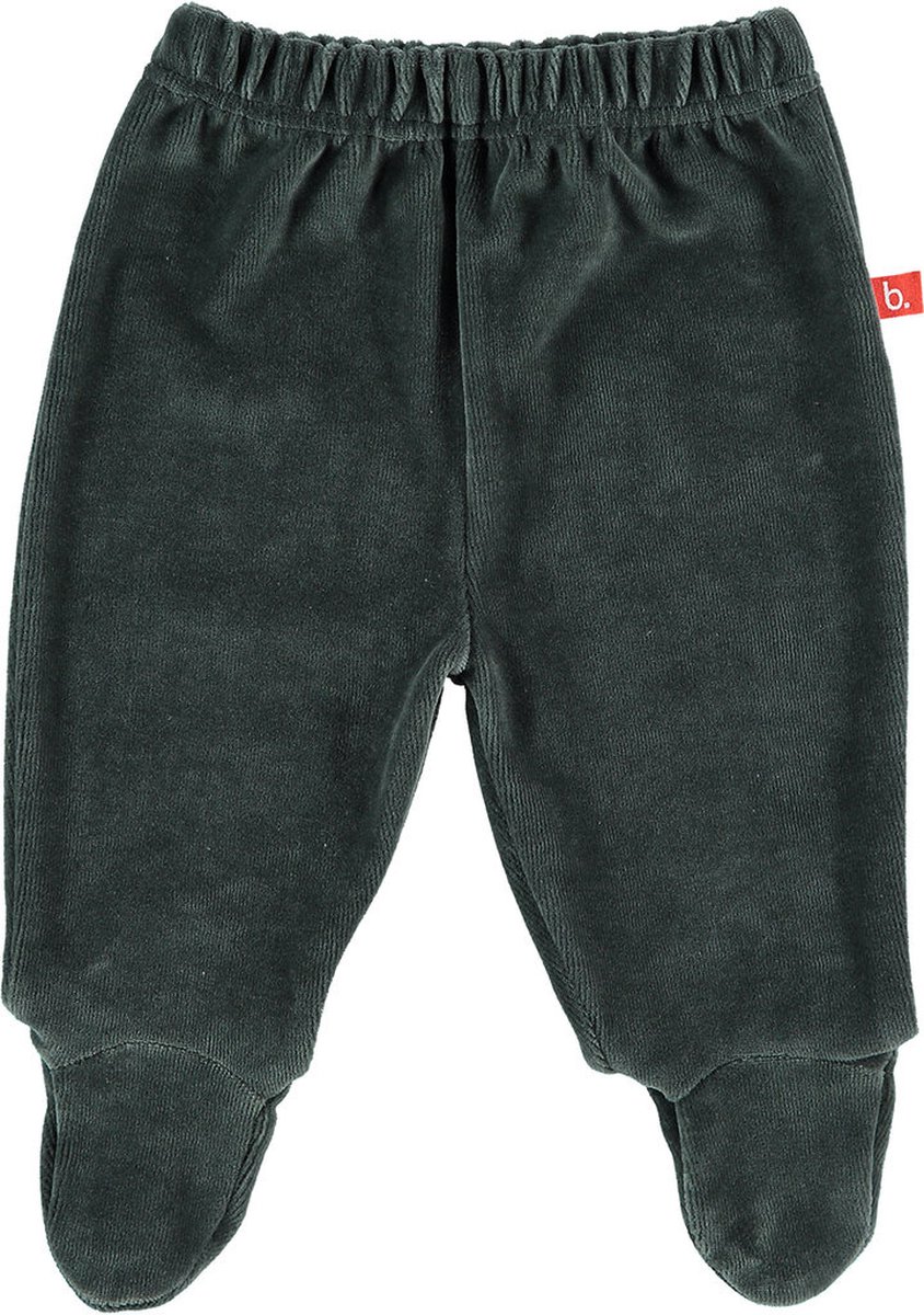 Baby broekje velours met voet antraciet 62