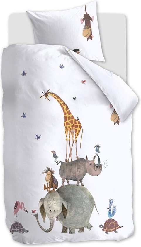 Dekbedovertrek met babyleeuwen, safari-beddengoedset voor jongens, meisjes, kinderen, 3D dekbedovertrek met wilde dieren, kamerdecoratie, dierenstijl, decoratie, spreihoes, jungle, tweepersoons