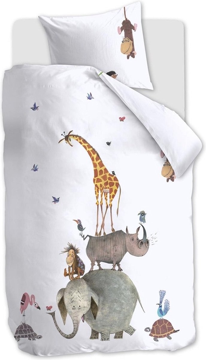 Beddinghouse x Fiep Amsterdam Dieren Stapelen dekbedovertrek - Eenpersoons - 140x200 - Multi