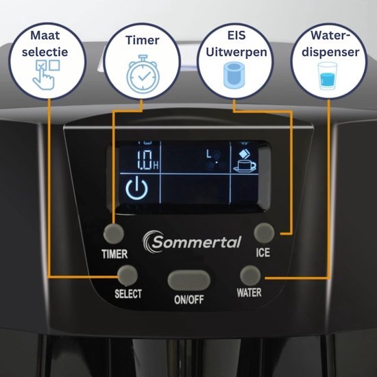 Luxe Ijsblokjesmachine - Ijsmachine Zelfvriezend - Ijsblokjesmaker - Zelfreinigend - Kristalhelder - Thuis & Horeca - Snel Klaar - Zwart van Luxe. — afbeelding 2