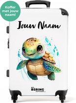 Bol.com NoBoringSuitcases.com® - Kinderkoffer trolley schildpad - Reiskoffer voor kinderen - Dieren kindertrolley groot lichtgew... aanbieding