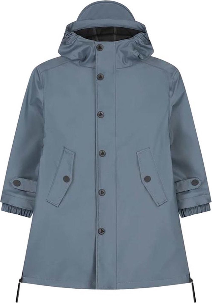 Maium Regenjas Kids Blue Grey 10/11 Jaar - Recycled PET - Blauwgrijs