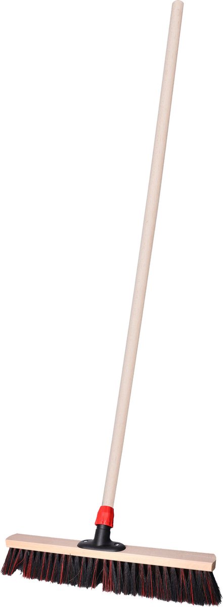 Goedkoopste Straatbezem SAGA voor bestratingen en vlonders - Harde bezemkop - 50 cm breed - Houten steel van 120 cm