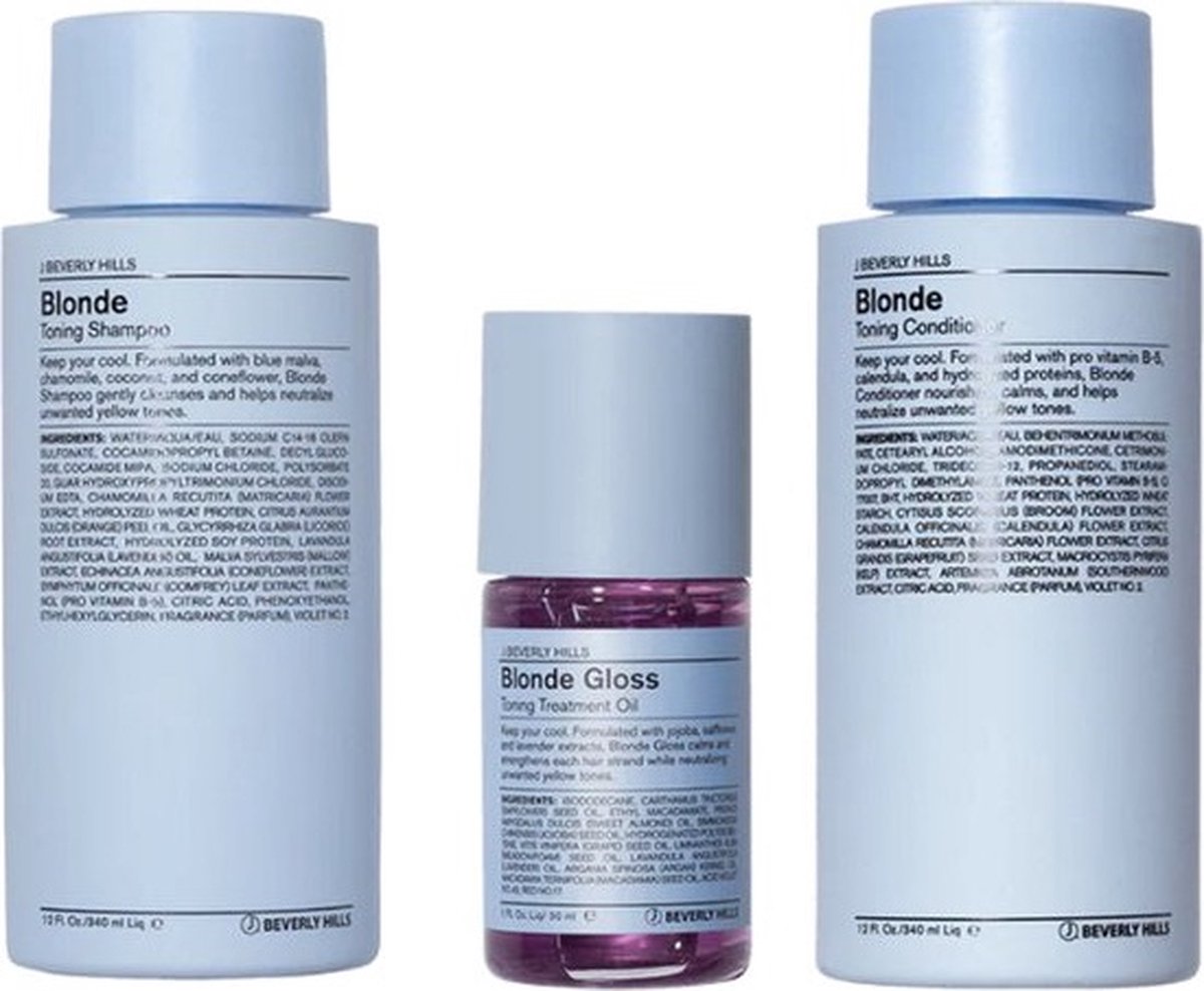 J Beverly Hills - BLONDE BUNDLE - Blonde Shampoo + Blonde Conditioner + Blonde Gloss