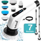 GoScrub® Cleaning King V1 - Elektrische Schoonmaakborstel – Elektrische Schrobber - Schrobborstel – voor badkamer of keuken – Schrobber Met Steel - 9 opzetstukken