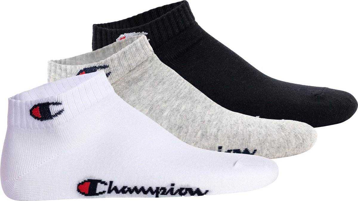 Champion Sokken Set van 3 Schwarz/weis/grau