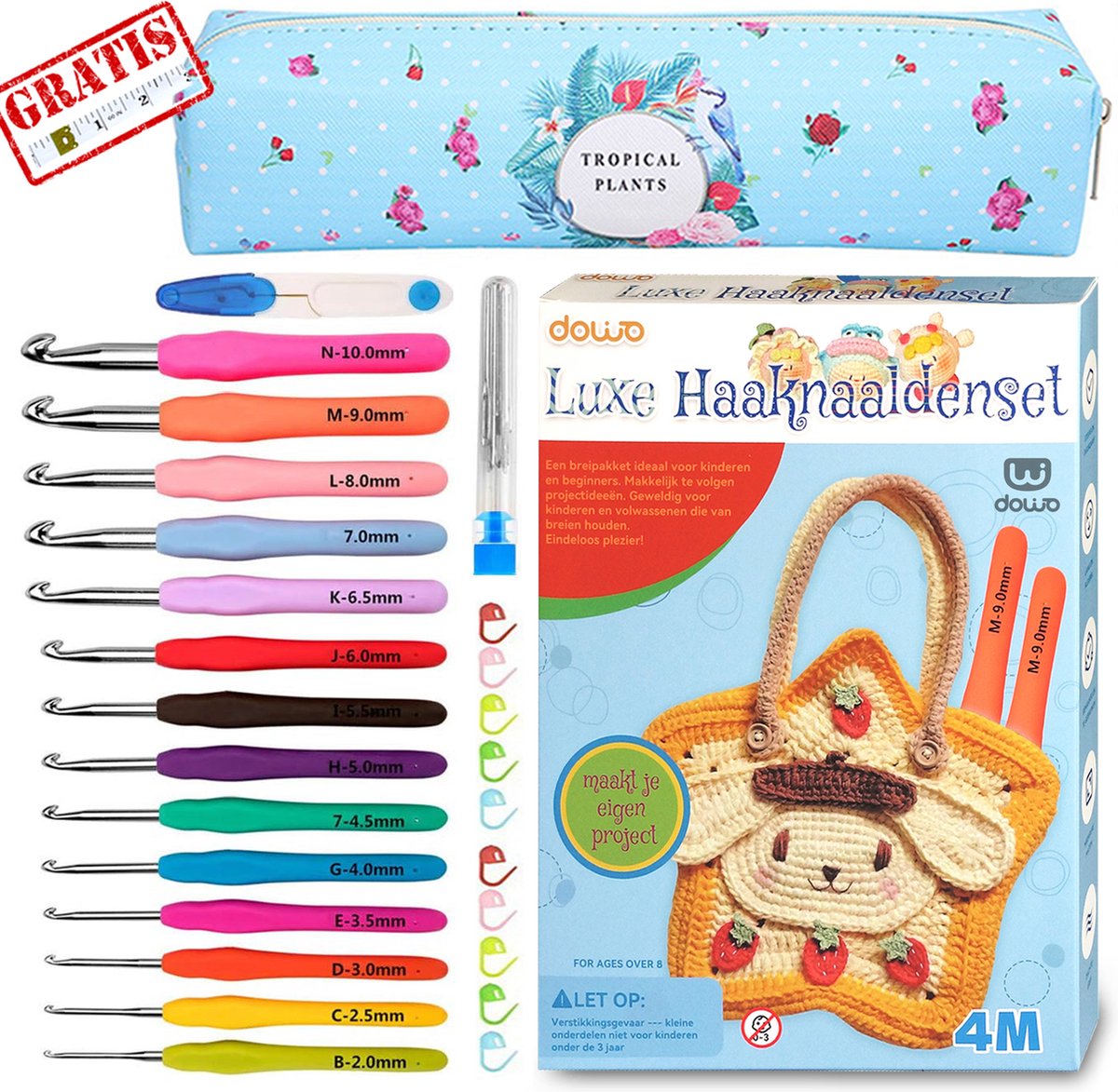 DOWO® Luxe Softgrip Haaknaalden Set - 26-delig met accessoires in etui - Ergonomisch