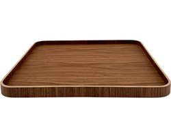 XLBoom Serve Dienblad - Multiplex - Vierkant - Walnoot - 45,5 x 45,5 cm