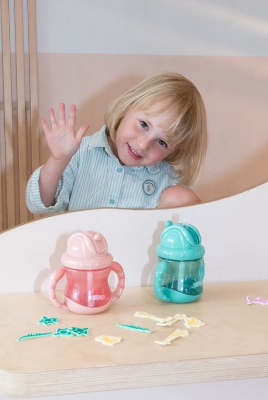 Nûby - Flip-It antilekbeker met handvatten - 2-pack - Roze - 240ml - 12+ maanden van Nûby — afbeelding 3
