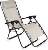 Oviala - Chaise de jardin pliable en acier couleur taupe