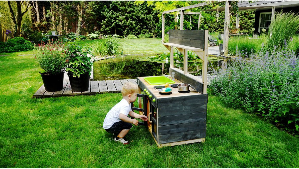 EXIT Yummy 200 Houten Buitenkeuken - Modderkeuken - Speelkeuken voor Buiten - Kinderen - FSC Hout - Naturel — afbeelding 13