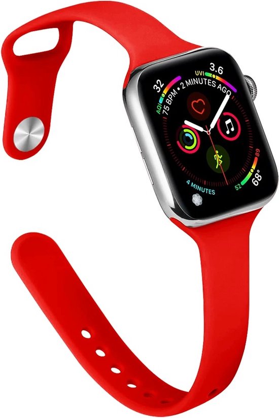 Bracelet en Siliconen mince Rouge Pour 42 mm (Séries 3/2/1