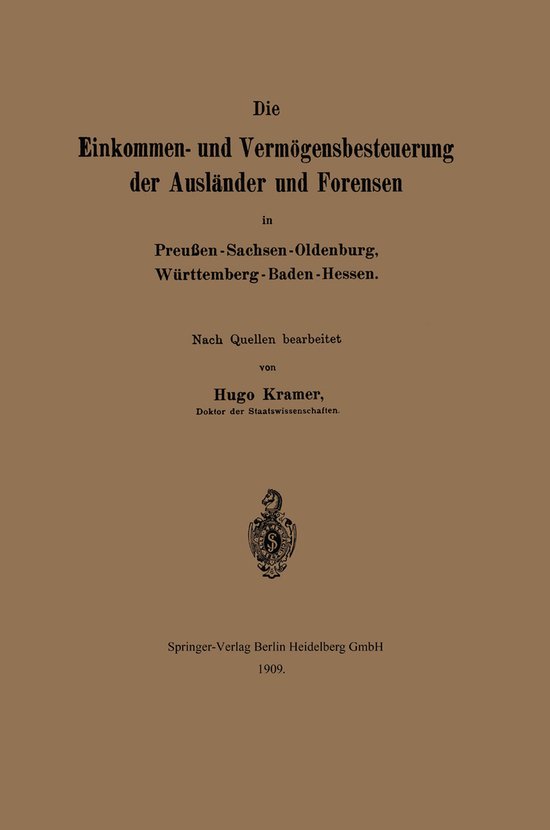 Die Einkommen- Und Vermögensbesteuerung Der Ausländer Und  ... - cover