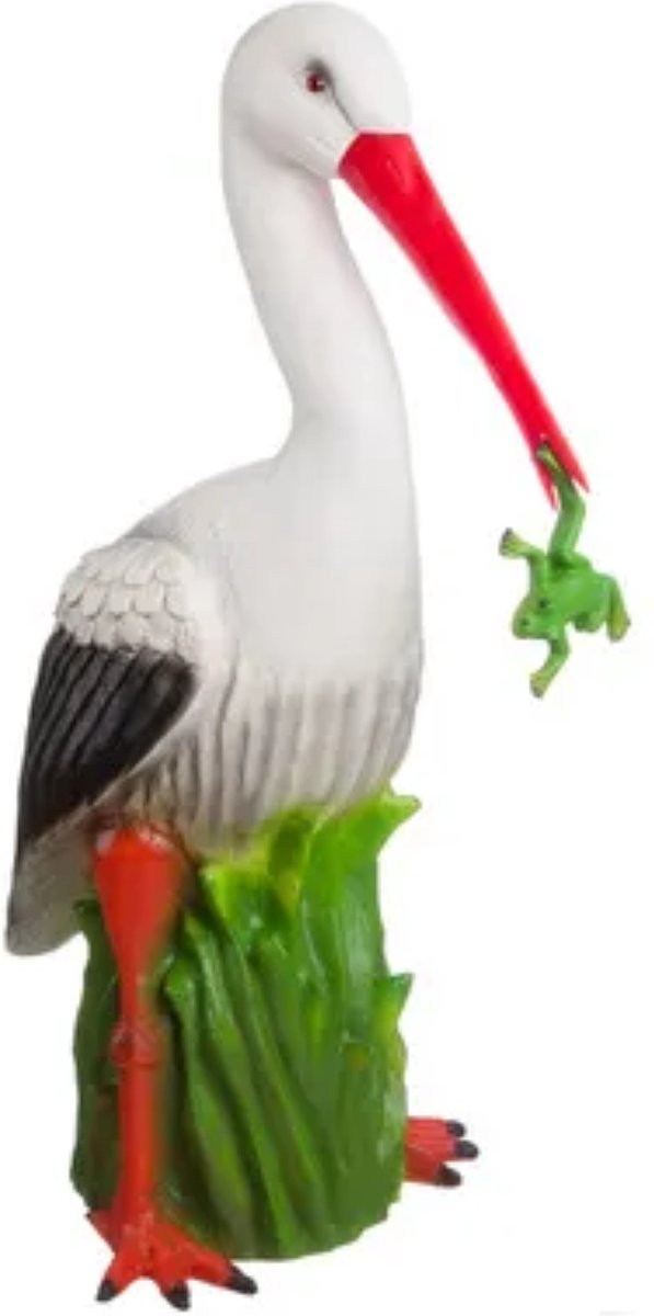 Heico lamp - Ooievaar met kikker - 56 cm hoog