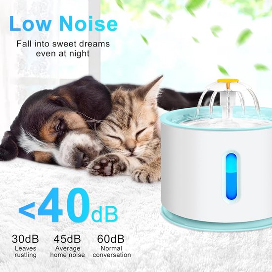 Stille Kattenfontein Binnen – 3L Waterbak Met USB-filter – Automatische Drinkfontein Voor Katten & Honden – Ideaal Voor Huisdieren Thuis En Op Reis