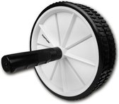Tunturi Dubbele Trainingswiel - Buikspiertrainer - Buikspierapparaat - Buikspierwiel - Zwart - Incl. gratis fitness app