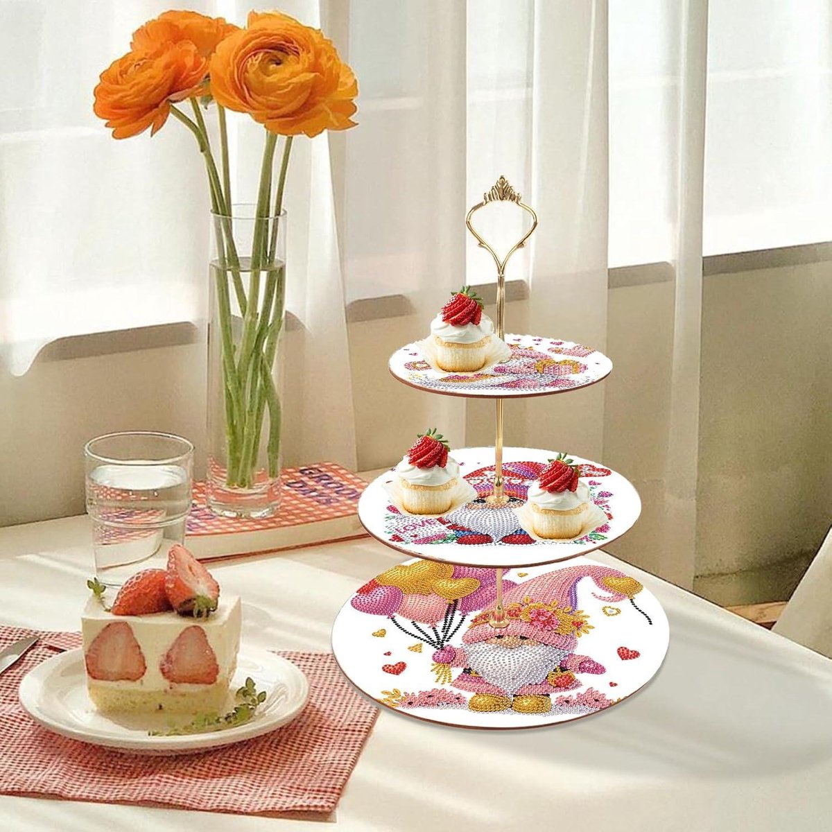 2 Supports Présentoir Gâteau 3 Étages En Carton - Tour à Cupcakes Pour Fêtes Et Anniversaires