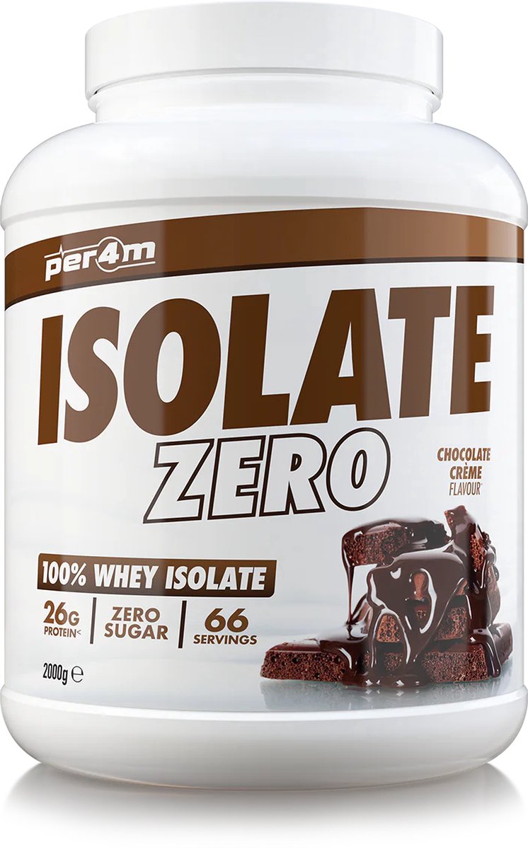 Goedkoopste Per4m - ISOLATE ZERO 2kg - Chocolate Creme - Whey Isolate - Whey Protein - Whey Protein Isolate - Whey - Eiwitpoeder - Eiwitshakes - Eiwitshake - Proteine poeder - Proteine - Protein