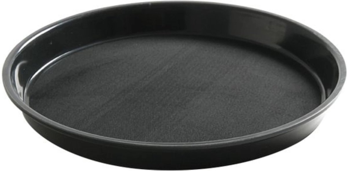 HENDI Rond dienblad met hoge rand – antislip – schokbestendig – Ø320 mm – zwart