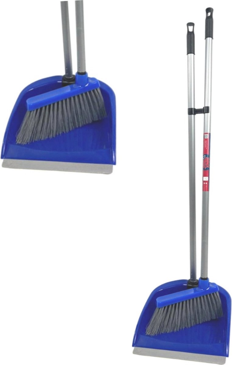 Goedkoopste Synx Tools Stoffer en Blik met lange steel Bluemotion - 80 cm - Stofblik en veger - binnenbezem - Blauw - Schoonmaak artikelen - Bezems / Veger en blik- Bodembewerkers - Bezem - Stelen 80cm