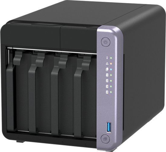 QNAP TS-432X-4G - NAS server - Alpine AL-524 - 4 GB - 4 bays - 2.5, 3.5" - zwart van Qnap — afbeelding 3