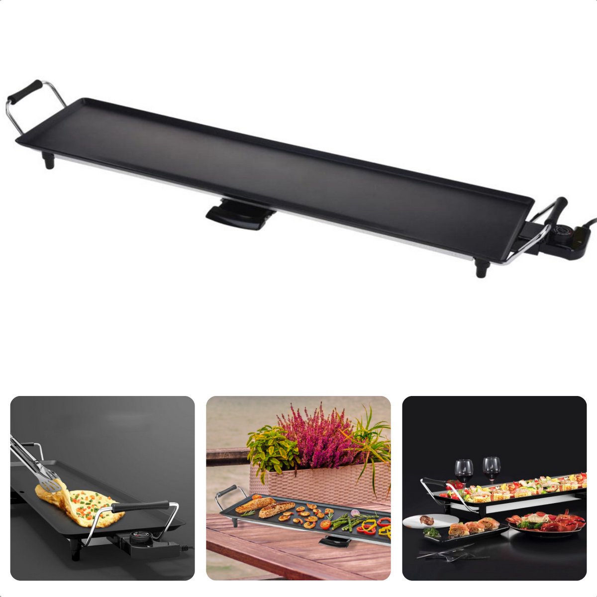 XXL Tafelgrill - Grillplaat - Bakplaat - Teppan Yaki - Teppanyaki - Gourmetten - 87cm - An
