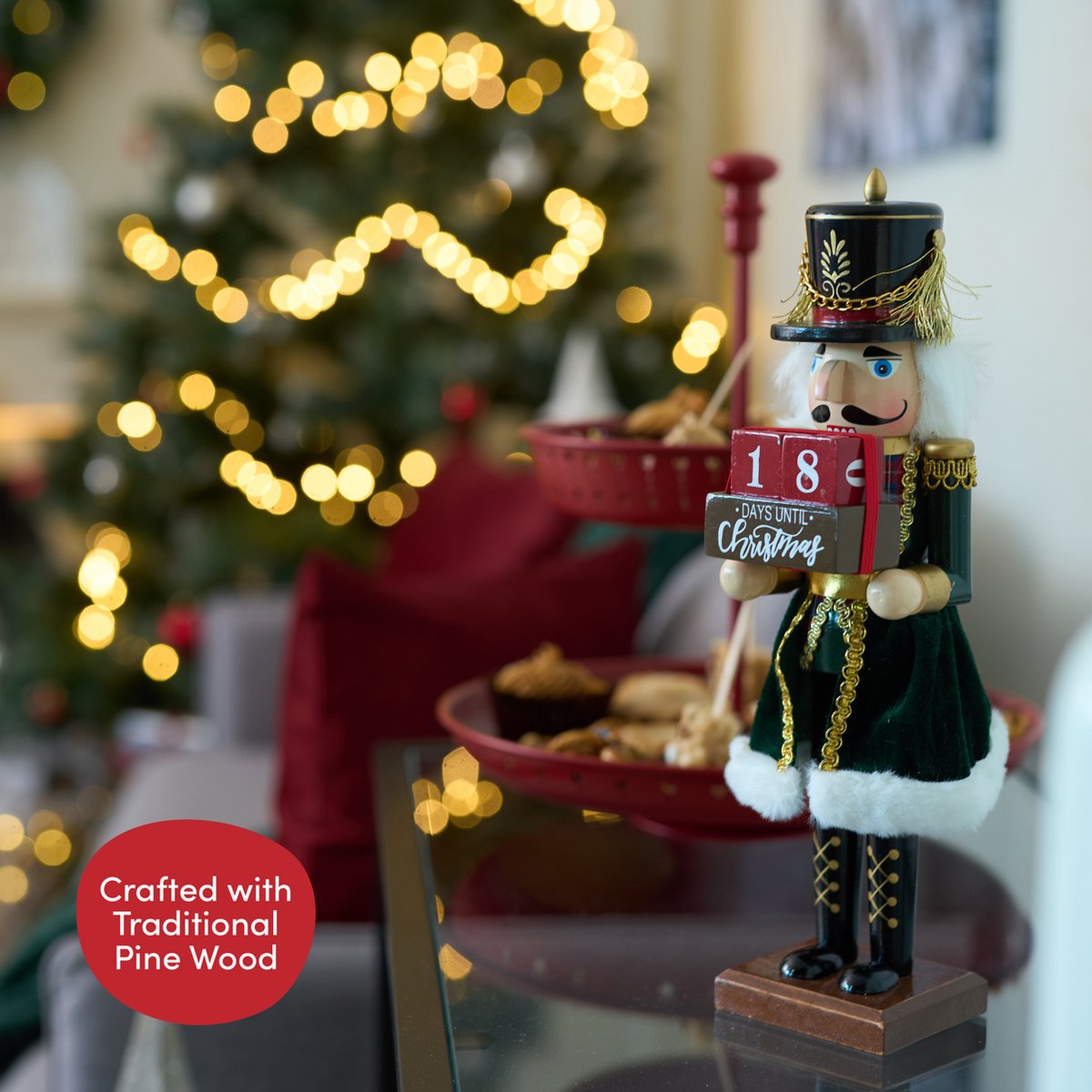 The Twiddlers – Houten Notenkraker Soldaat met Aftellen naar Kerst, 30cm – Handgemaakt Kerstdecoratie voor Binnen – Countdown Notenkraker Kerst en Klassiek Kerstornament – foto 6