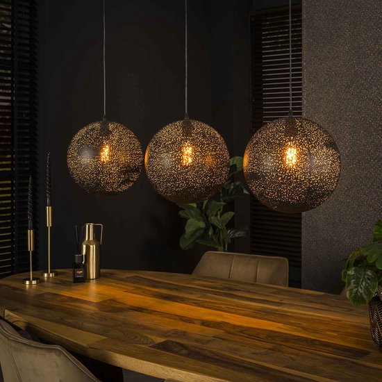 Design LED Hanglamp Zwart/Goud Metaal Slaap/Eet/Woonkamer | Las Sola
