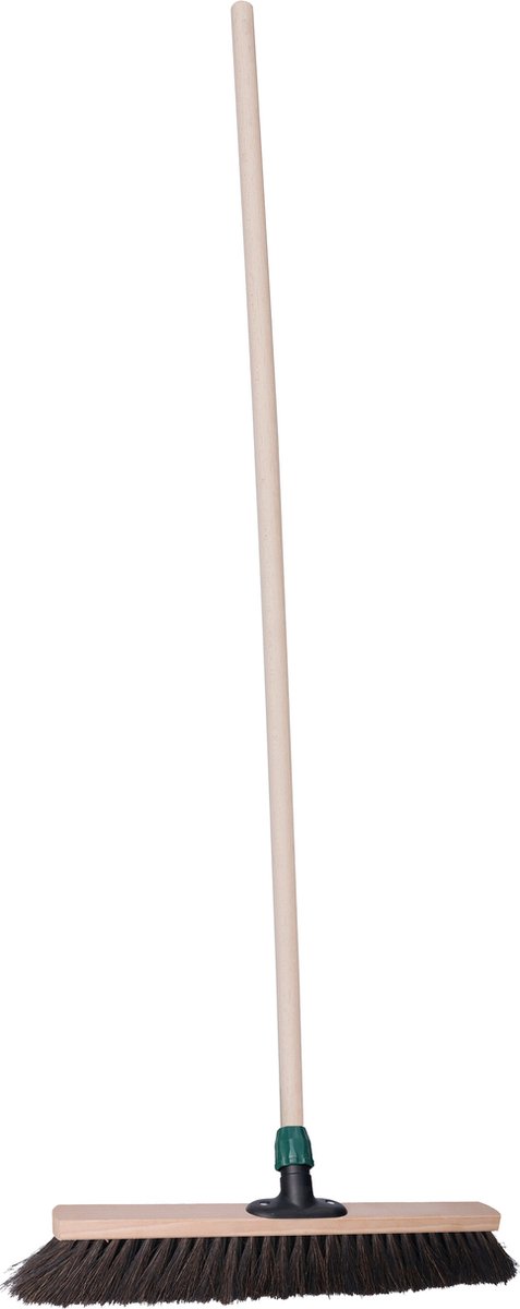Goedkoopste Brumag Straatbezem Blacky voor buiten terras tegels en klinkers - Harde bezemkop 50 cm breed - Houten steel van 139 cm
