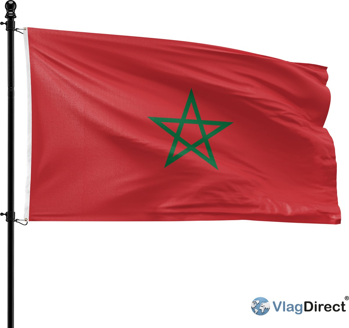 VlagDirect - Marokkaanse vlag - Marokko vlag - 90 x 150 cm.