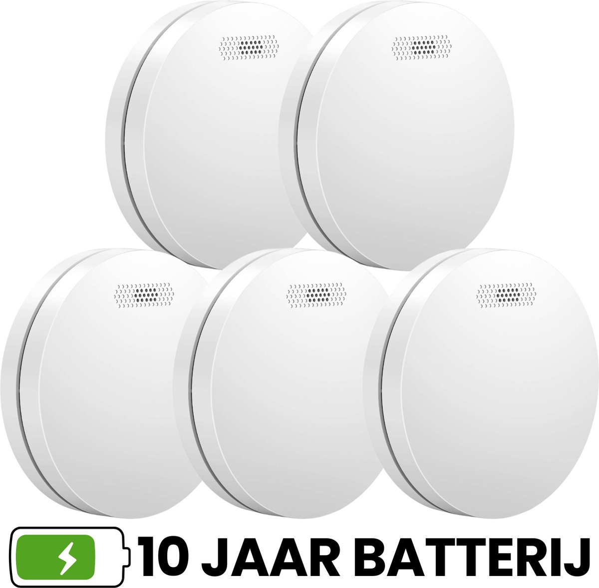 Aroha Safety Pro Rookmelder - 10 jaar batterij & sensor - Extra dun design rookmelder, brandmelder - Multipack 5 set