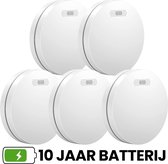 Bol.com Aroha Safety Pro Rookmelder - 10 jaar batterij & sensor - Extra dun design rookmelder brandmelder - Multipack 5 set aanbieding
