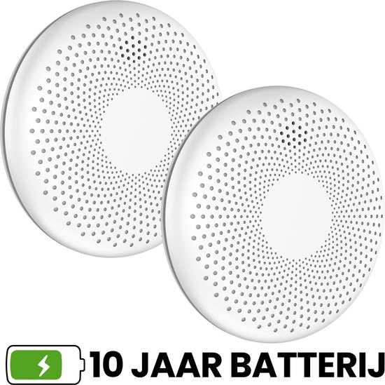 Aroha Safety Pro Combimelder - 10 jaar batterij - Rookmelder & Koolmonoxidemelder - CO melder & Brandmelder - 2 set