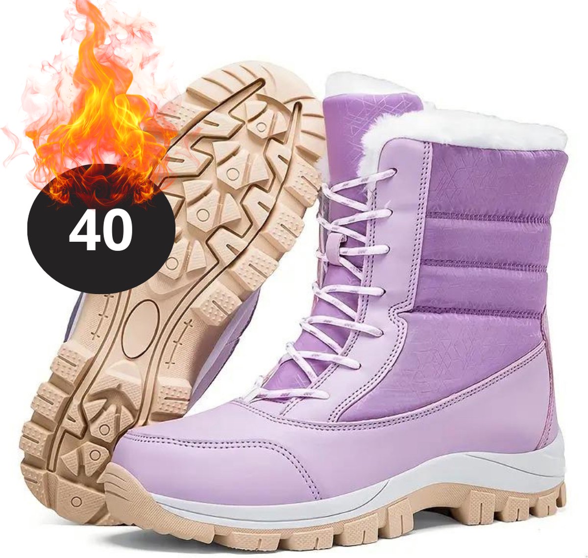Bovista Snowboots Sneeuwschoenen Sneeuwboots Dames Wintersport Ski Skischoenen – 40 Laarzen Paars
