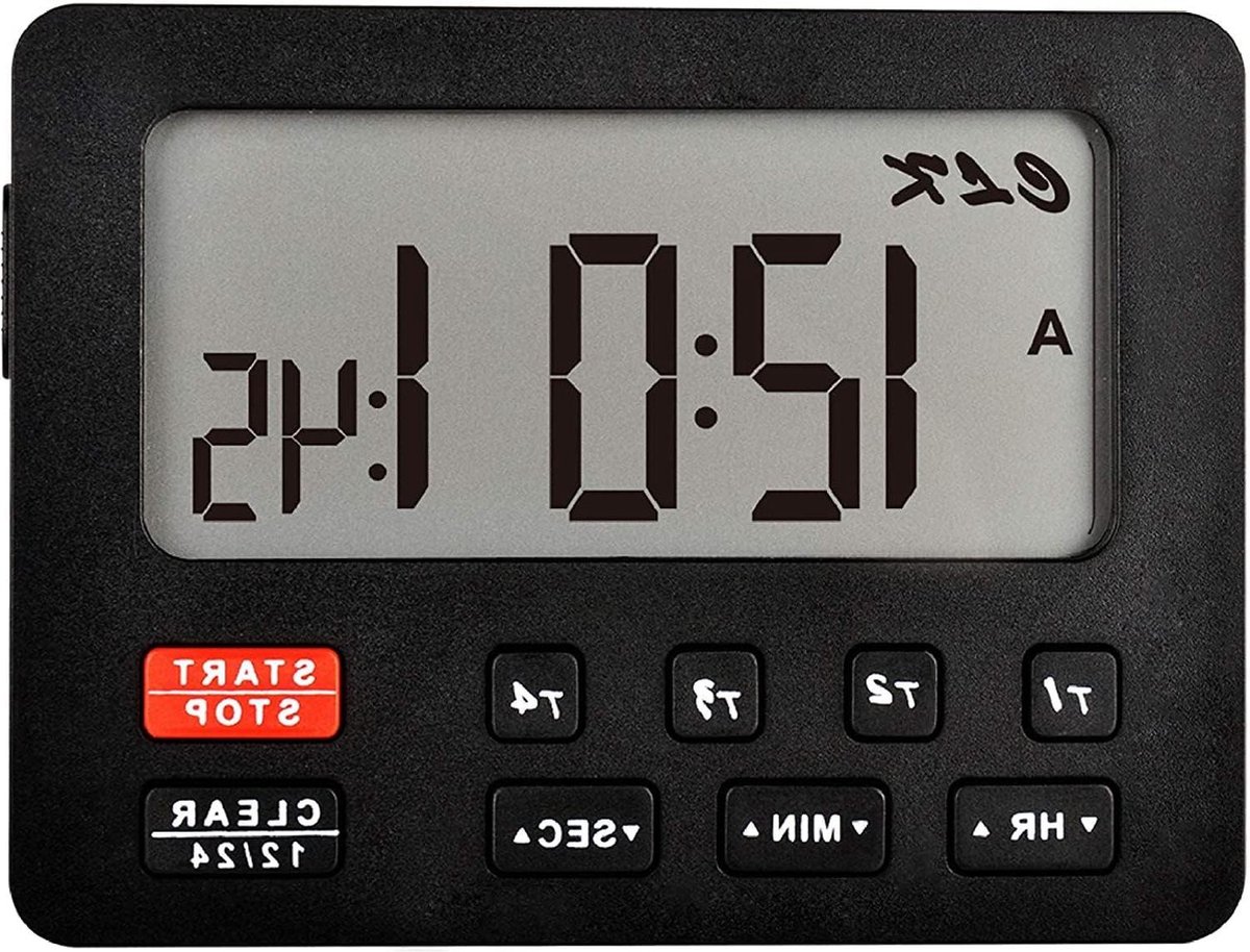 Digitale kookwekker aftellen en stopwatch 4 kanalen 12 24 uur magnetisch voor keuken Eetzaal zwart kookwekker digitaal