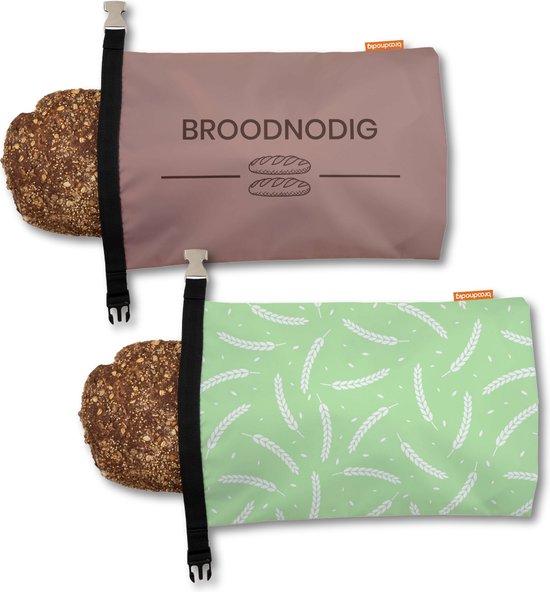 Foto: Broodnodig herbruikbare broodzakken 2pack 100 rpet broodzakken voor zelfgebakken brood broodtrommel thuisbakker diepvrieszak brooddoos wildernis duo