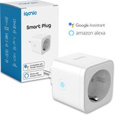 Iqonic Slimme Stekker - Smart Plug - Met Tijdschakelaar & Energiemeter - Werkt met Google Home - 16A - 1 Stuk