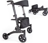 VITILITY Rollator comfort - rollator – Lichtgewicht & Dubbel Opvouwbaar – Voor Binnen & Buiten – Inclusief Tas – Charcoal Black