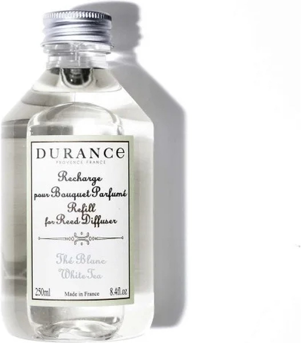 Durance - navulling geurstokjes - White tea - Witte thee - 250ml