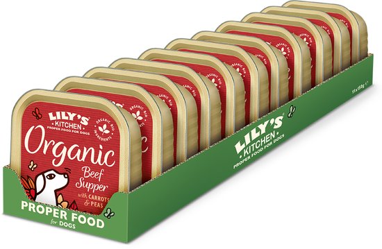 Lily's Kitchen Biologische Paté - Hondenvoer Natvoer - Rund - 11 x 150 g