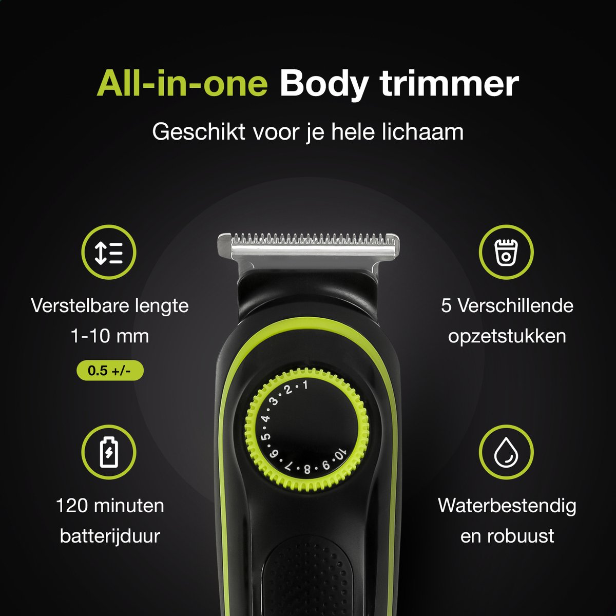 Primegoody 6 in 1 Bodygroomer - Baardtrimmer 1/10mm - Body - afbeelding 2
