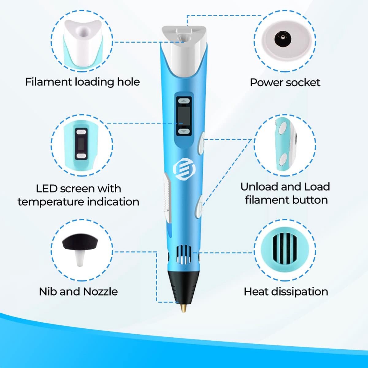 Equivera 3D Pen - 3D Starterspen - 3D Pen Starterspakket - Knutselen en Tekenen - 3D Printen - Incl. Vullingen en Filament - Kinderen en Volwassenen