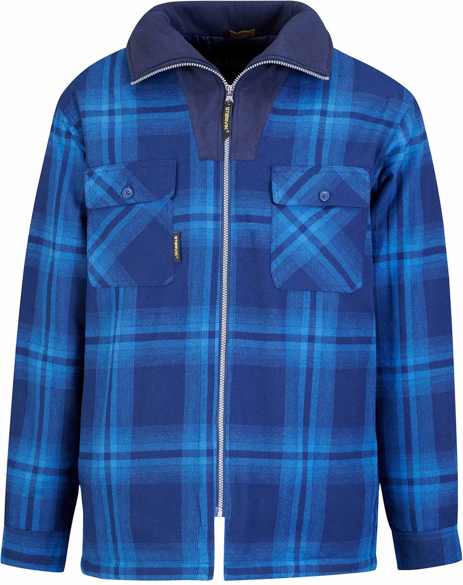 STØRVIK Vancouver Houthakkers Jas Heren Thermoblouse Fleece Kraag Winddicht Gevoerd Thermo Vest Blauw