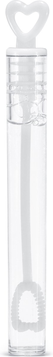 Bellenblaas harten staafje wit - 48 stuks