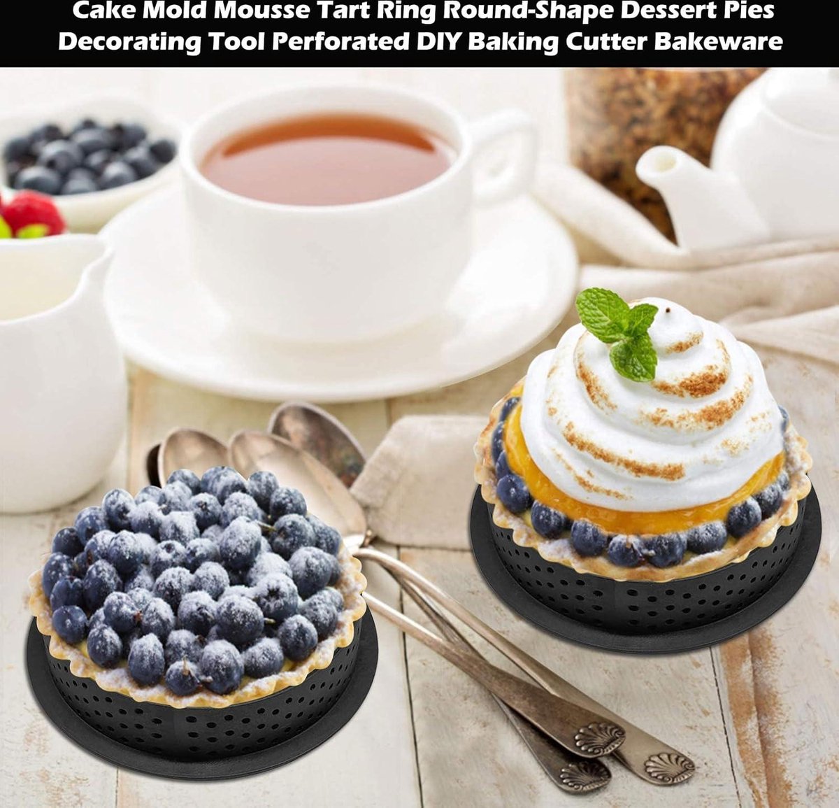 Lot De 20 Cercles à Tarte Circulaires Avec Trous Pour Quiches, Gâteaux